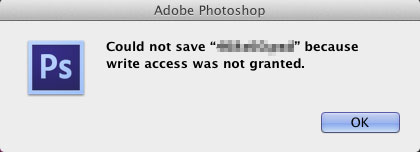 Photoshop : Write Access Not Granted