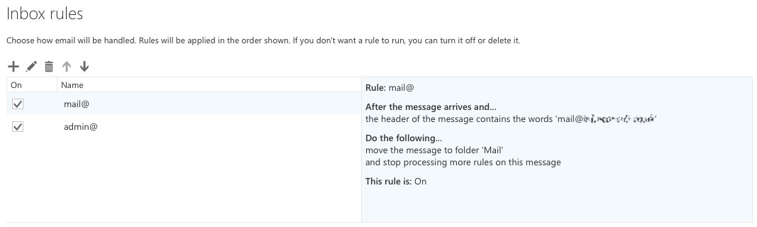 Outlook Webmail Rules with Aliases